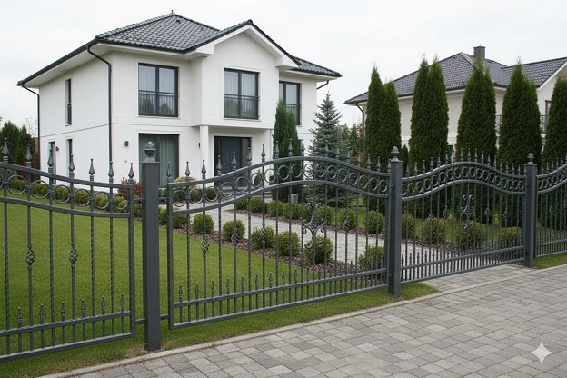 Der Schmiedezaun-Danzig besticht durch seine massive Bauweise und klassisch-moderne Ästhetik. 