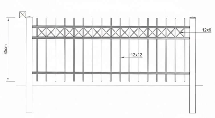 Schmiedezaun-Preussen-Skizze