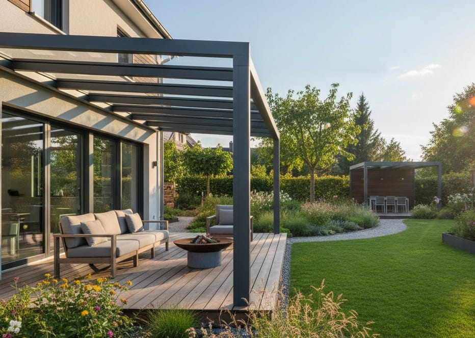 Terrassenüberdachung aus Metall